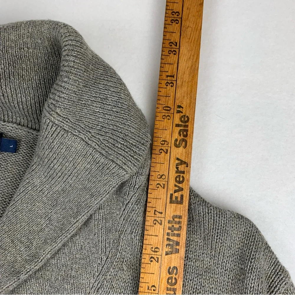 J. Crew Sweater Men's Large Taupe Toggle‎ Closure Long Sleeve Cotton Preppy